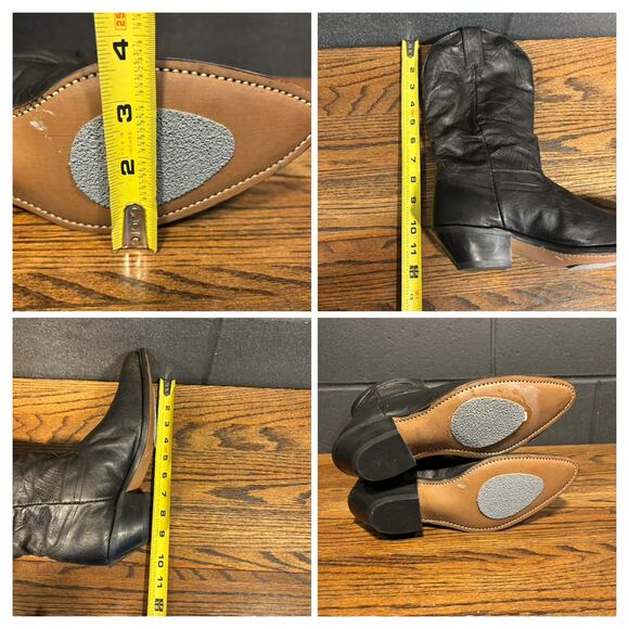 Vintage Code West Women’s Black Western Slouch Boots Size 7 Made In USA - Picture 4 of 8